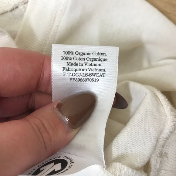 EVERLANE - WOMEN'S SMALL - OFF WHITE LONG SLEEVE CREW NECK ORGANIC COTTON TOP - Picture 8 of 8